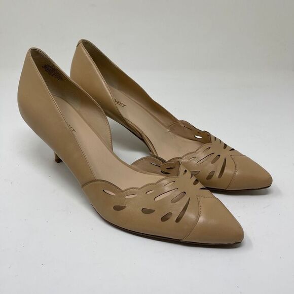 Nine West Women Megara Pointed Shoes D'orsay Courts Tan Size 9.5 - Picture 1 of 10